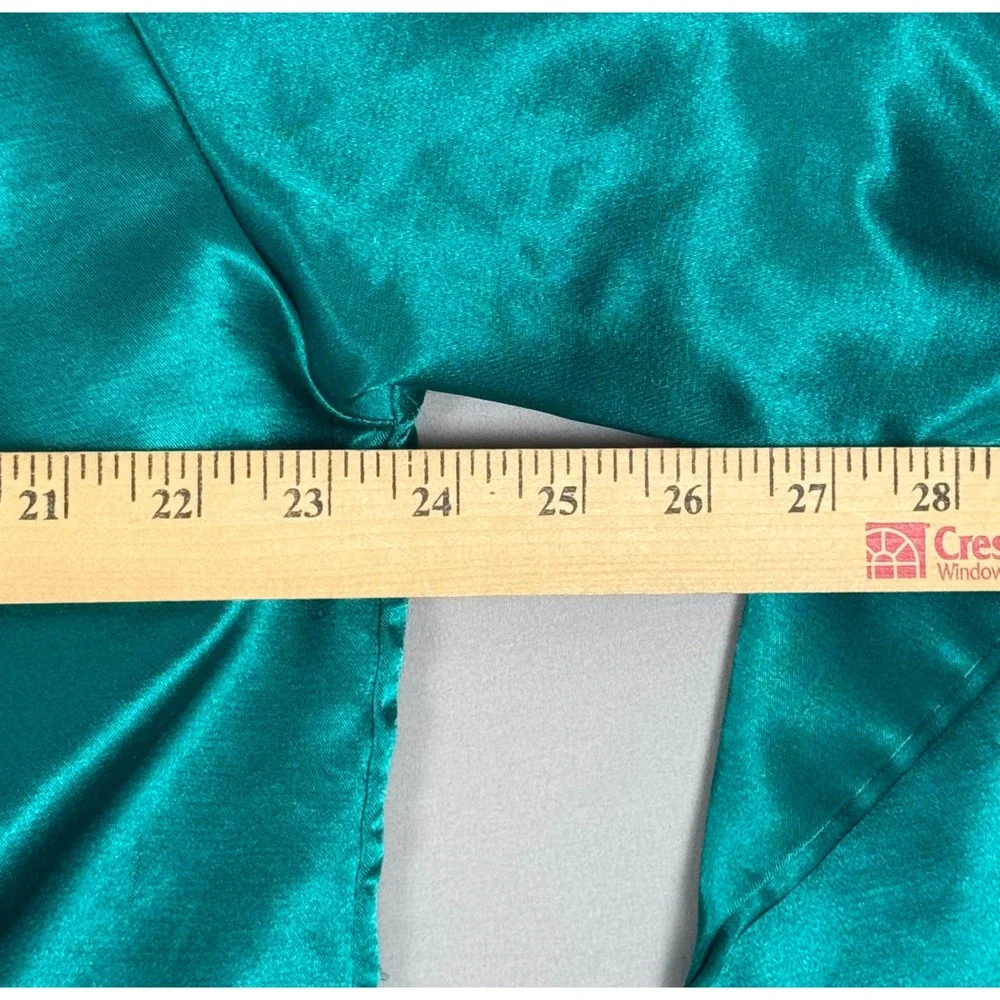Softly Nightshirt Women Medium Teal Green Excellent Vintage 80s 90s Satin Button